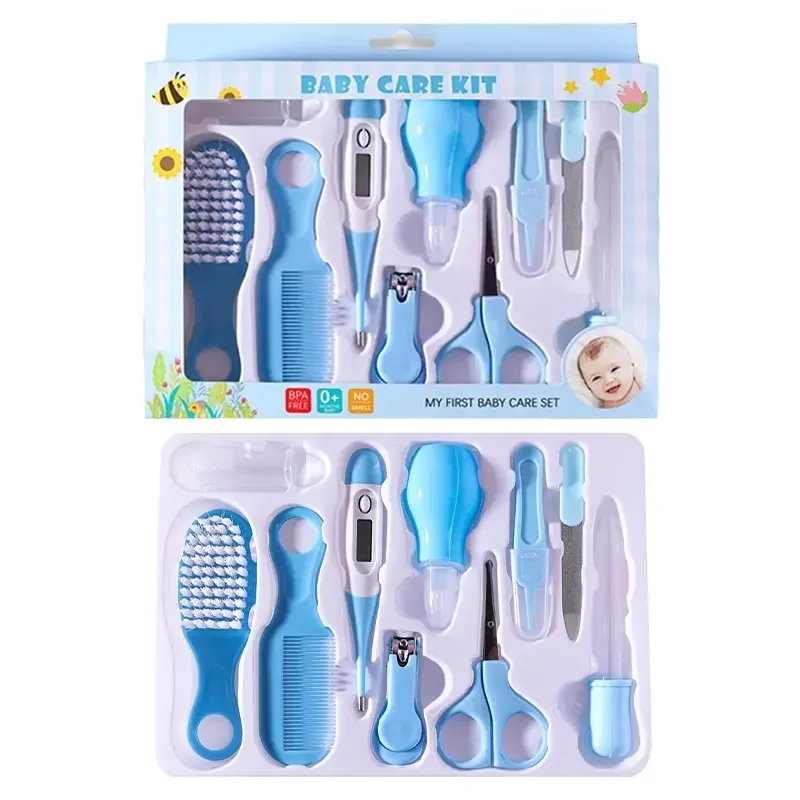 Kit de soins bébé 10 pièces BPAfree thermomètre ciseaux brosse