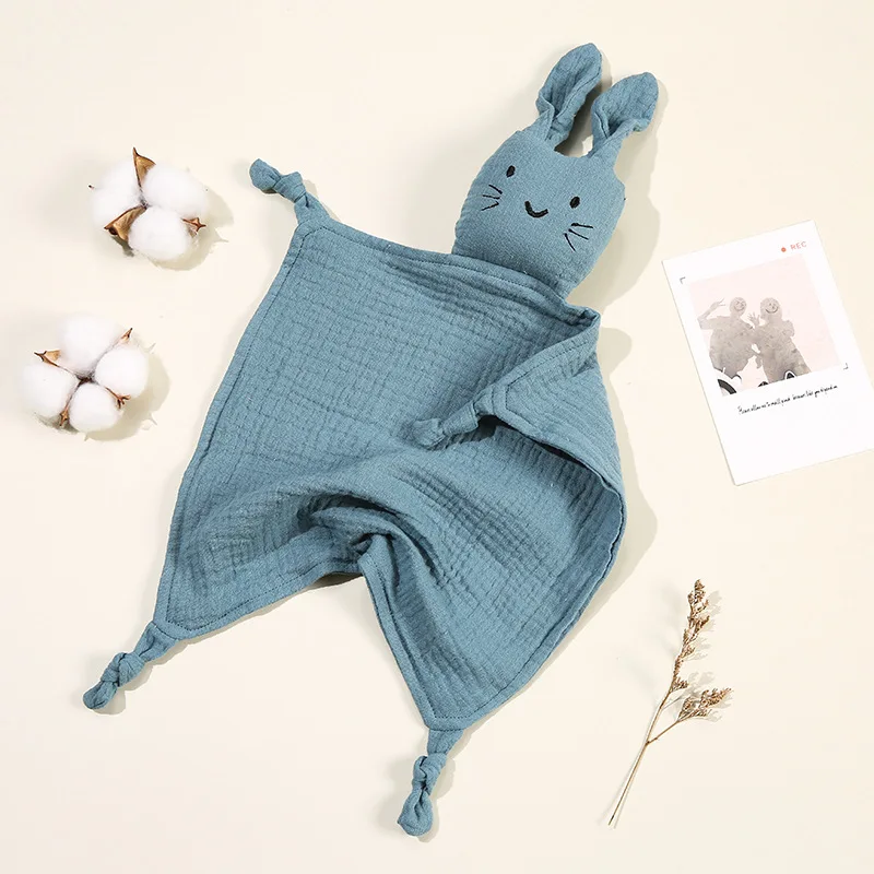Doudou en Tissu Doux Lapin pour Bébé Accessoire de Réconfort Jouet pour Nourrisson Matériau en Coton ou Polyes