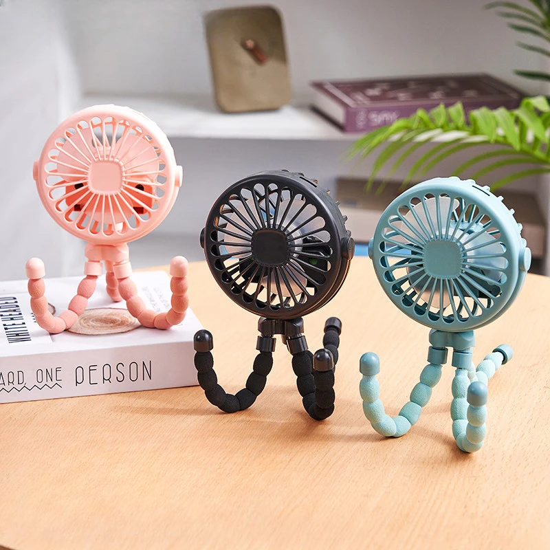 Ventilateur portable poussette bébé trépied flexible batterie incluse