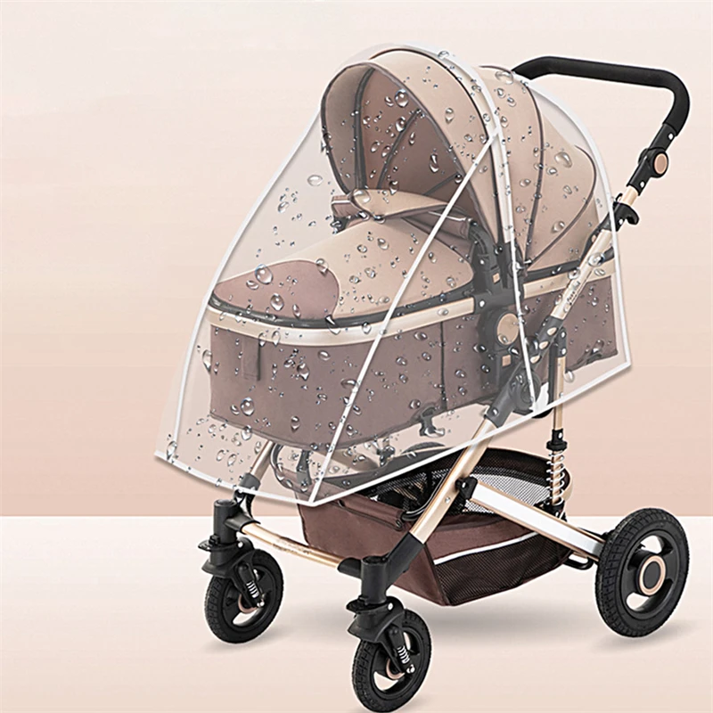 Housse de pluie transparente et respirante pour poussette imperméable universelle protection contre le soleil 