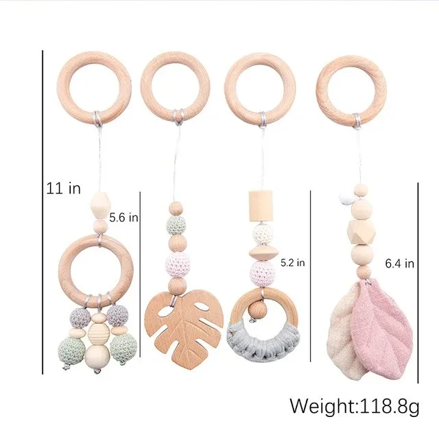 Ensemble hochet en bois et silicone pour bébé jouet dentition éveil