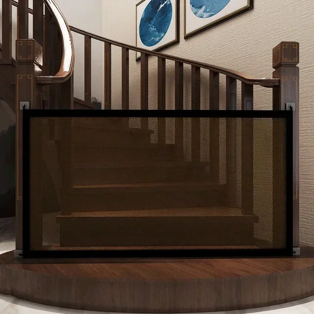Barrière de sécurité pliable pour bébé en maille respirante durable et facile à installer_gate_équipement_bébé