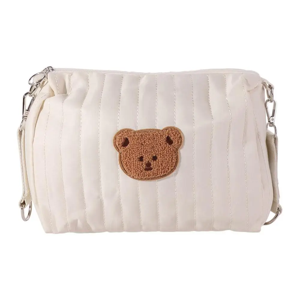 Sac organizer poussette ours brodé fermeture éclair sac de rangement bébé accessoires maman style moderne