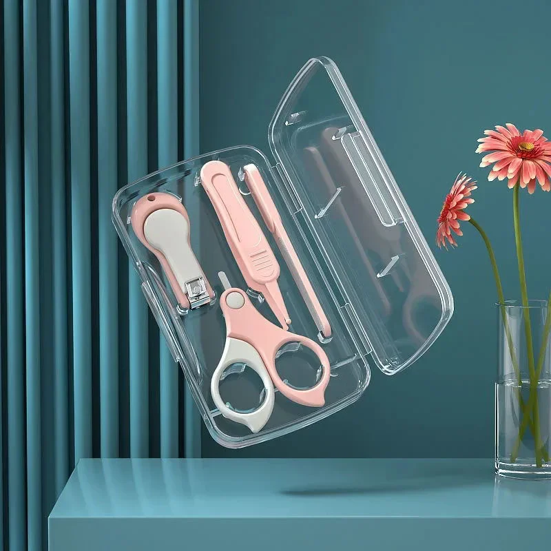 Kit soin ongles bébé ciseaux ongles pince épiler manucure enfant portable sécuritaire design pastel compact po