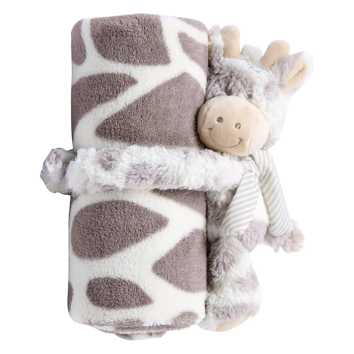 Couverture bébé avec peluche girafe douce réconfortante literie
