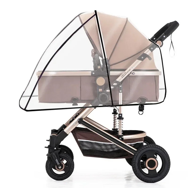 Housse de pluie universelle transparente pour poussette paresoleil antivent imperméable compatible 03 ans PVC