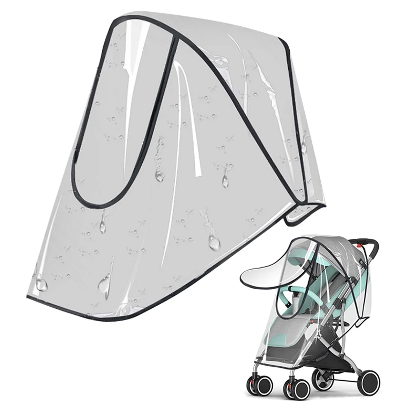 Housse de pluie universelle pour poussette paresoleil transparent et respirant protection antivent antipluie a