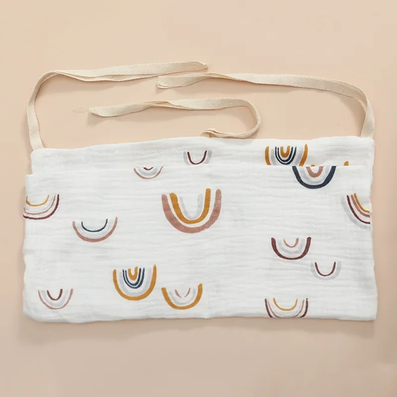 Ceinture tablier bébé en coton doux style moderne motifs arcenciel