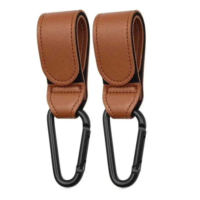 Accessoire poussette bébé sac organiseur 2 pièces PU cuir marron