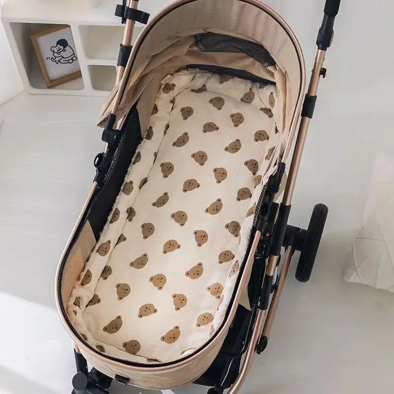 Coussin de poussette bébé nacelle en coton doux matelas rembourré