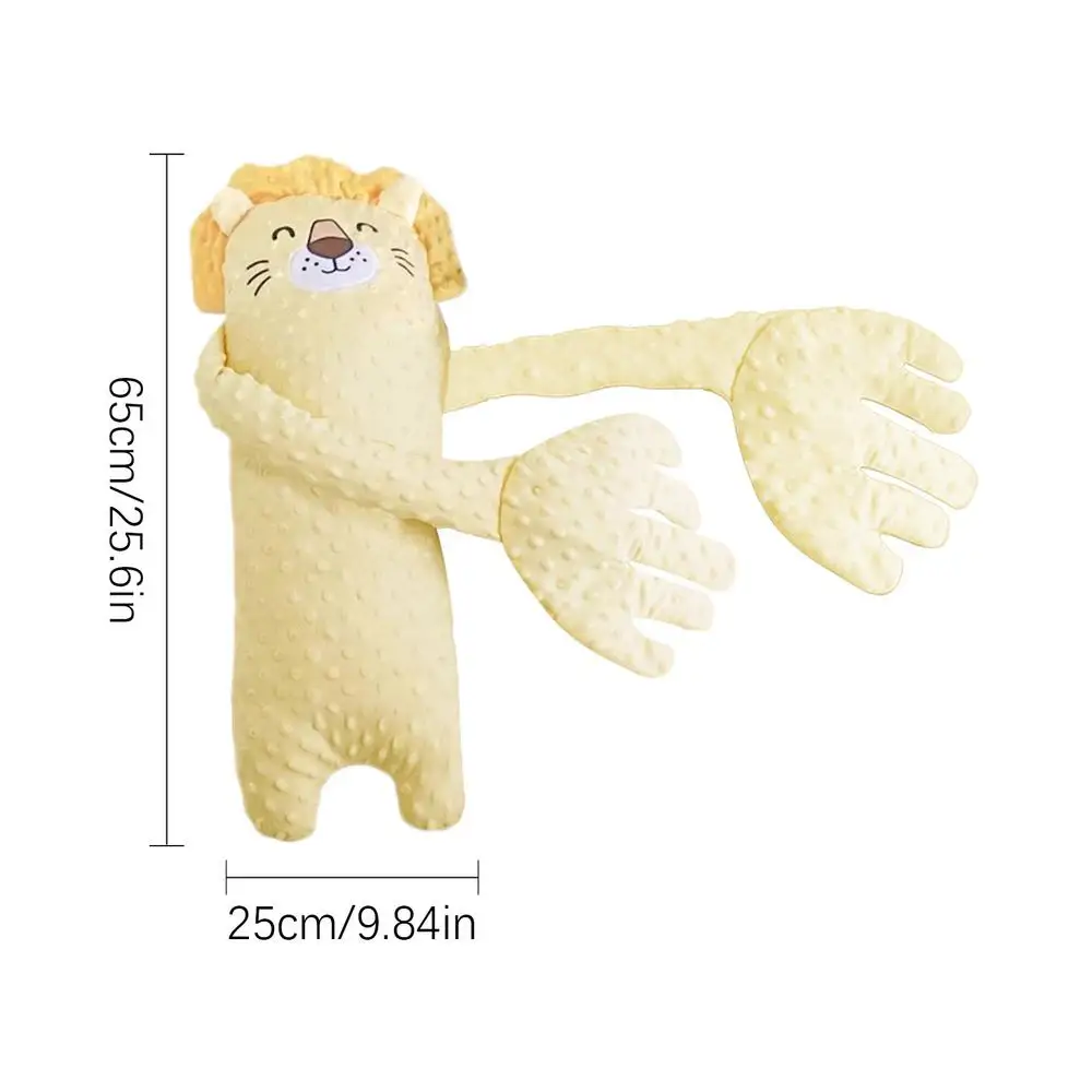 Oreiller de Sommeil en Forme de Lion Mignon pour Bébé Accessoire de Confort Design Élégant Tissu Doux Idéal po