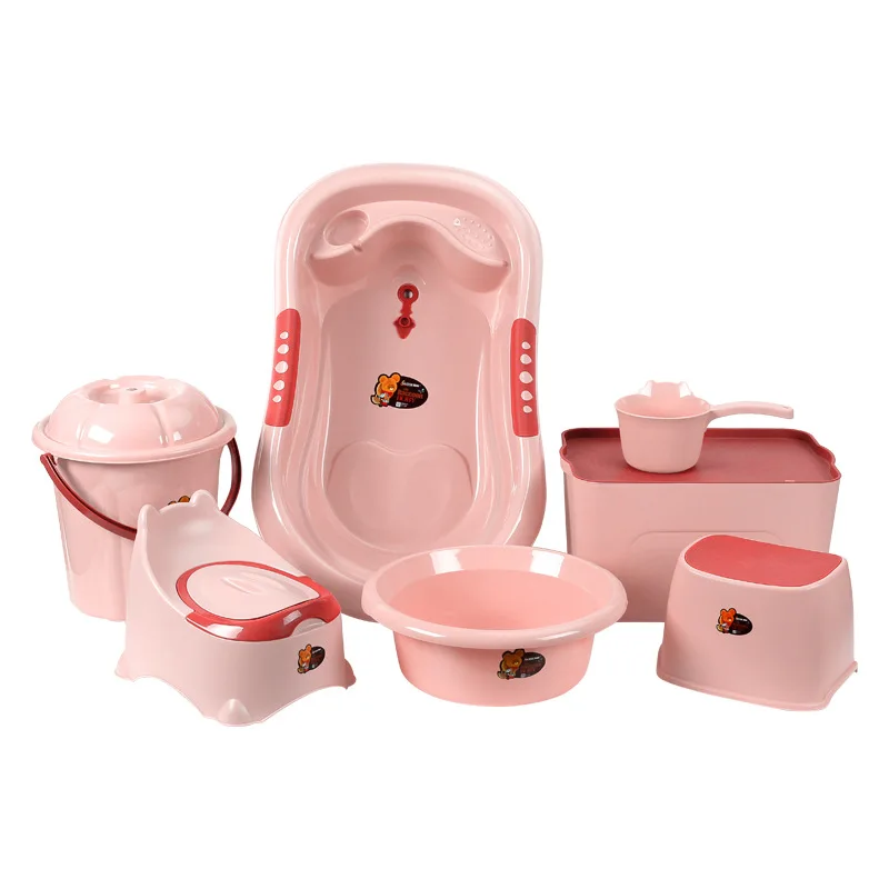 Ensemble de baignoire pour bébé avec tabouret, baignoire pour nouveau-né, antidérapant, ensemble de bain compl