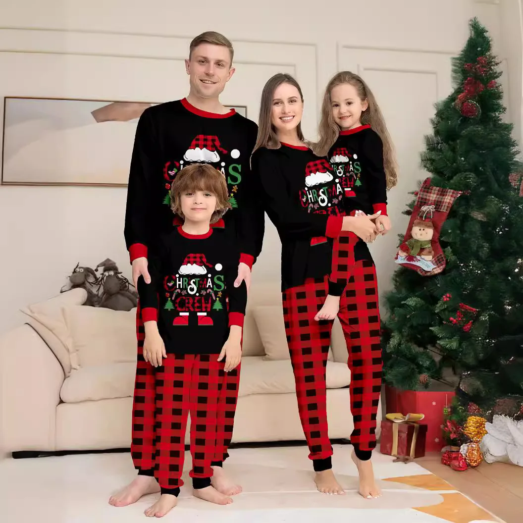 Pyjamas Famille Noël Maman Papa Bébé Doux Confort Élégant Look Décontracté Équipement Nuit Doudou Matériel Sof