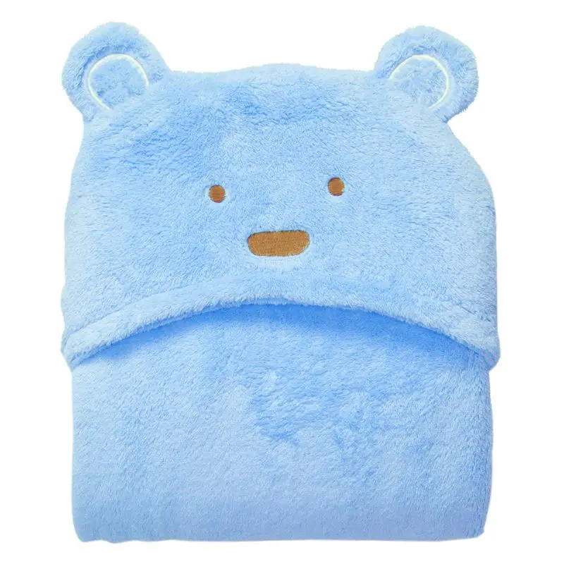 Serviette à capuche bébé douce et sécurisée peignoir nouveauné lange d'emmaillotage en polyester carré design 