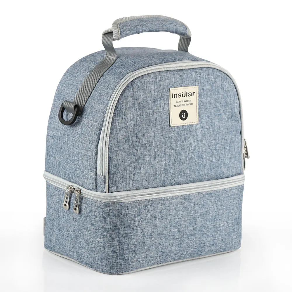 Sac à dos isotherme pour maman sac à langer denim transport bébé organisation maternité Insular Baby Traveler