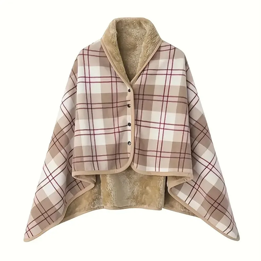 Couverture à carreaux polyester pour adultes épaisse et chaude châle en