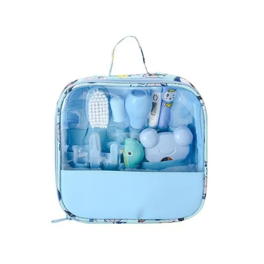 Kit de soins bébé multifonctionnel 13 pièces aspirateur nasal coupeongles brosse à cheveux peigne design moder