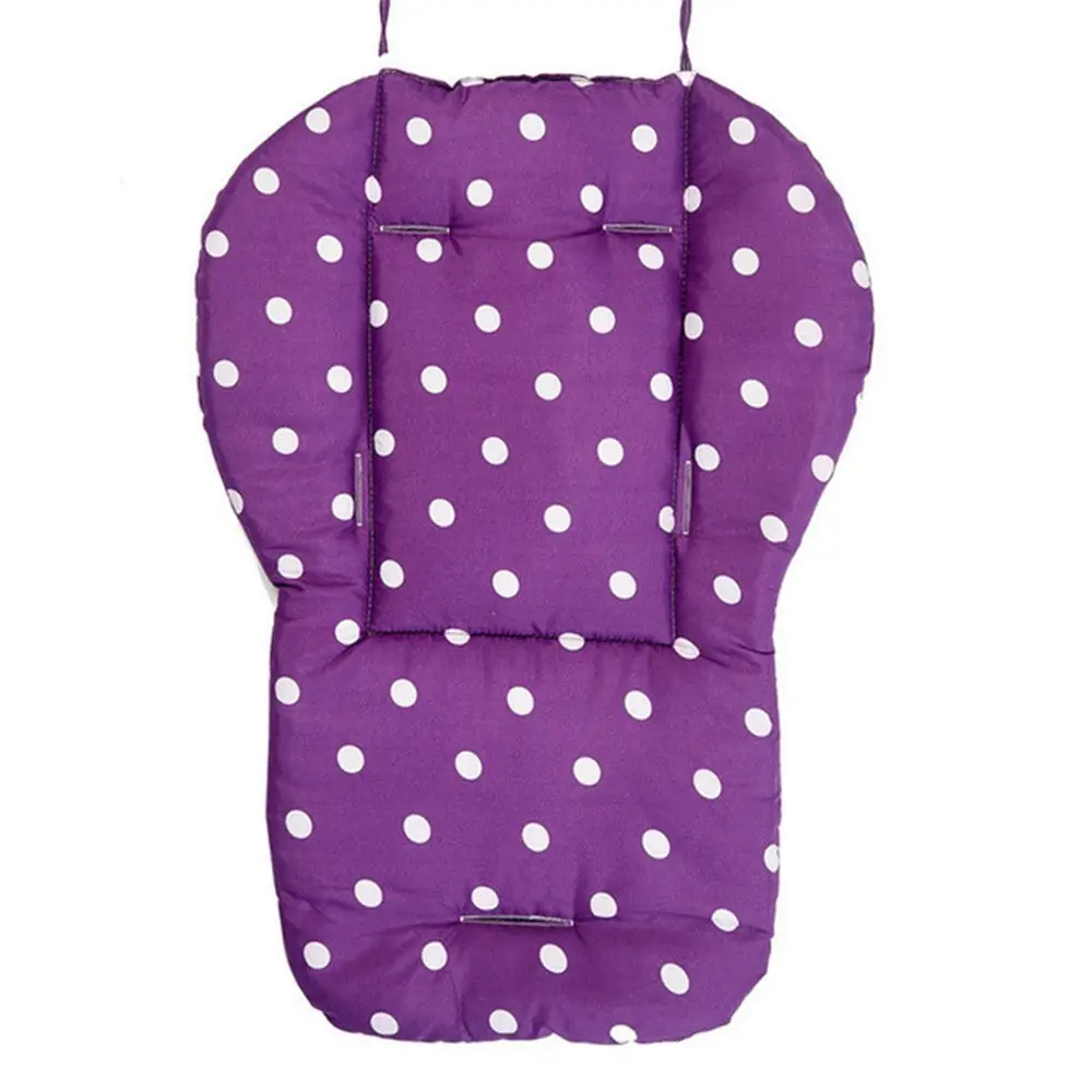Coussin de siège bébé en coton doux tapis poussette violette à pois blancs confortable et sécurisant pour bébé