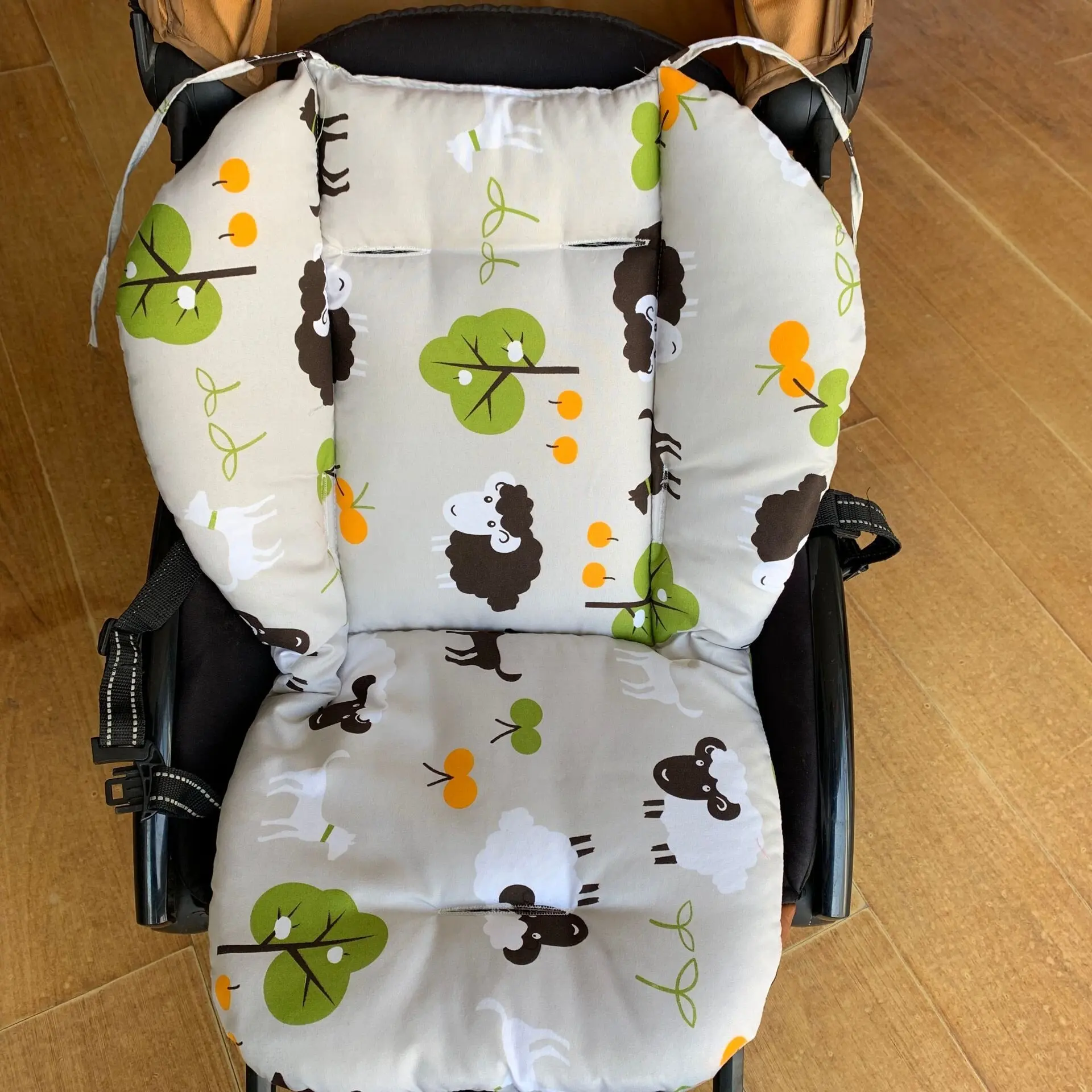 Coussin de chaise haute en coton doux pour bébé motif animal double