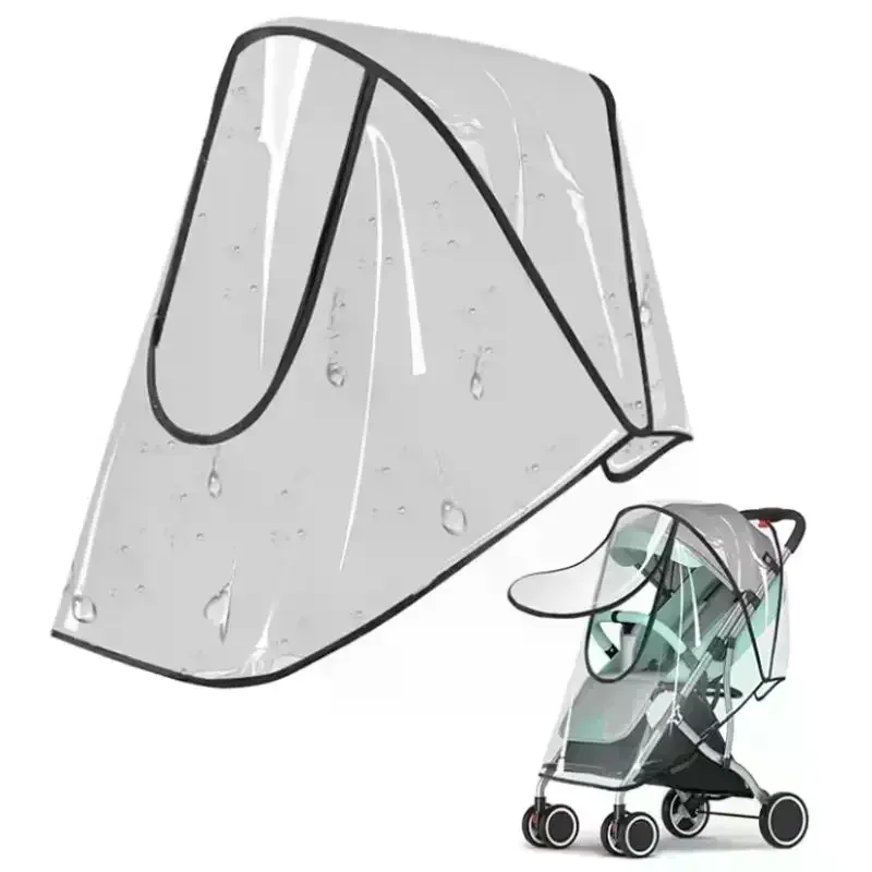 Housse de pluie transparente universelle pour poussette imperméable protection contre la pluie vent et soleil