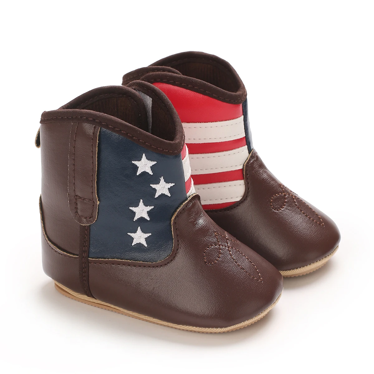 Bottines cowboy bébé style western Chaussures première marche semelles