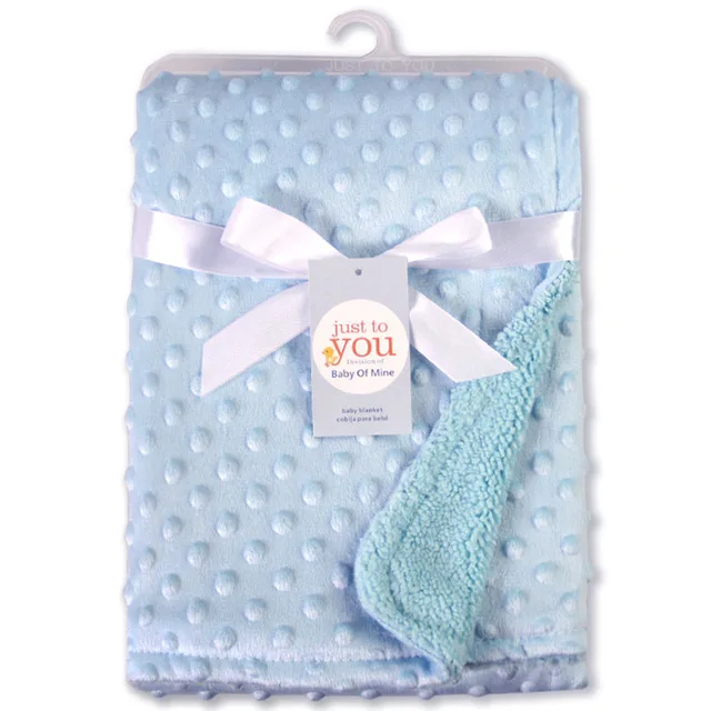 Couverture polaire chaude pour nouveauné douce et confortable idéale pour poussette lit et promenades bleu cla
