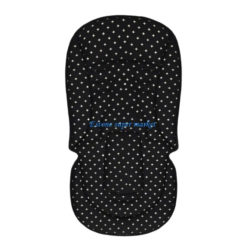 Coussin siège poussette bébé respirant coton polyester sécurité étoiles noir universel lavable