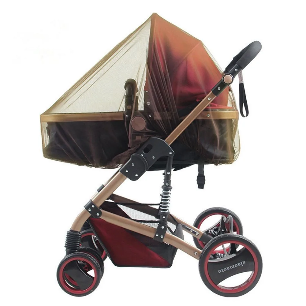 Moustiquaire pour poussette bébé protection insectes filet polyester 70x65cm blanc rose bleu marron fermeture 