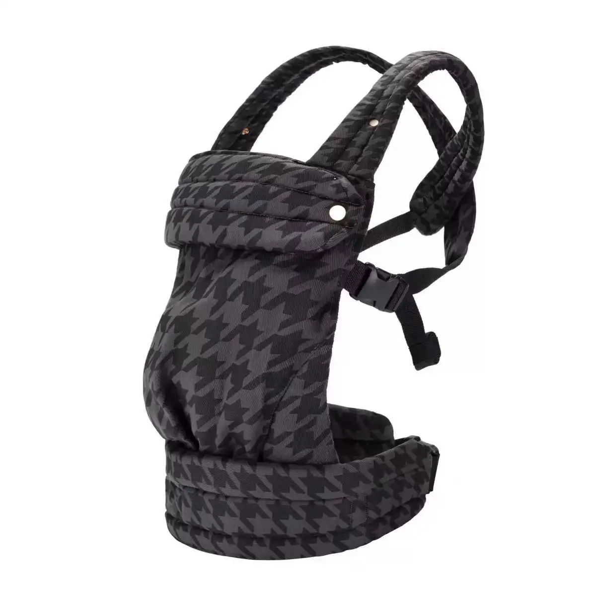 Portebébé ergonomique noir pieddepoule sécurité confort nouveauné