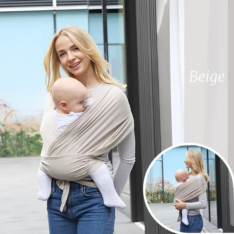 Portebébé ergonomique coton doux PANGDUBE nouveaunés 36 mois confortable poussette beige