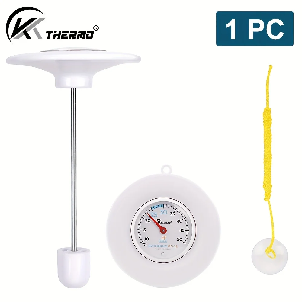 Thermomètre piscine flottant K Thermo blanc stainless acier graduation Celsius Fahrenheitusage bébé plage pisc