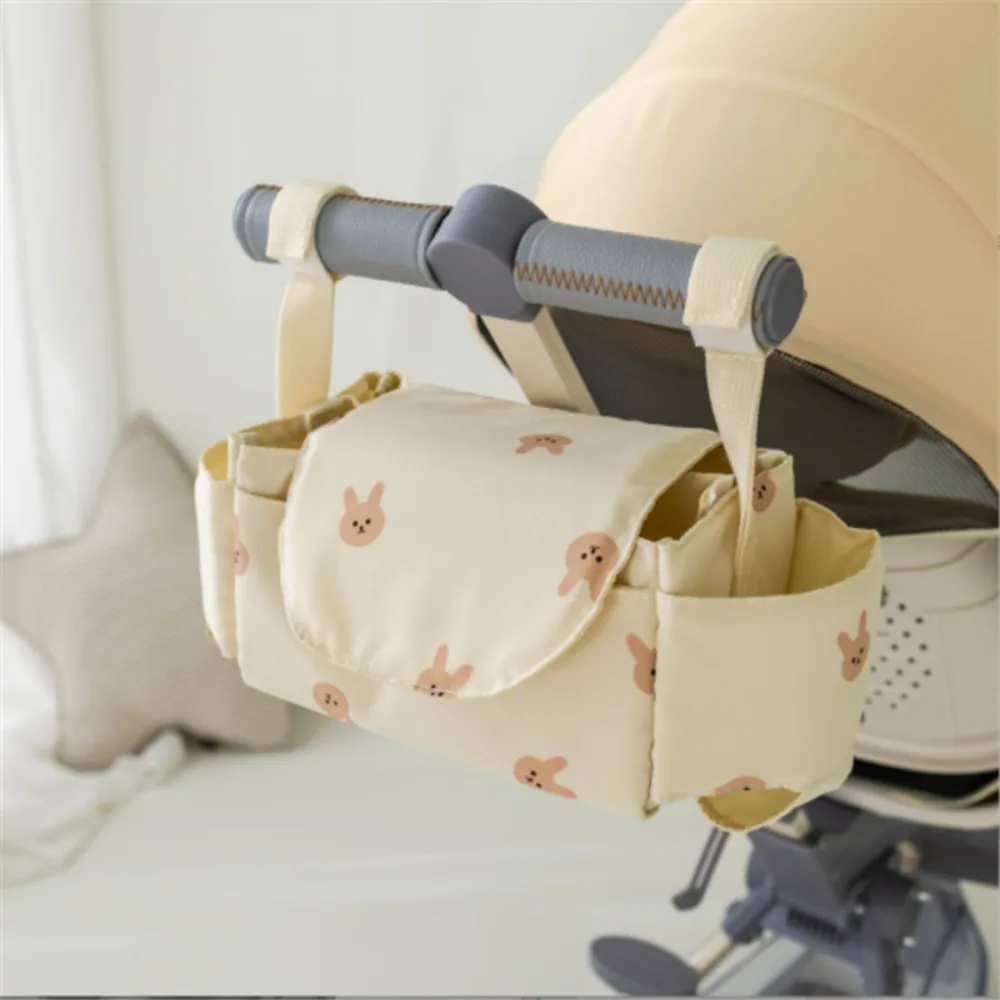 Sac de rangement de poussette organisateur en tissu Oxford sac suspendu multipoches style lapin idéal pour béb