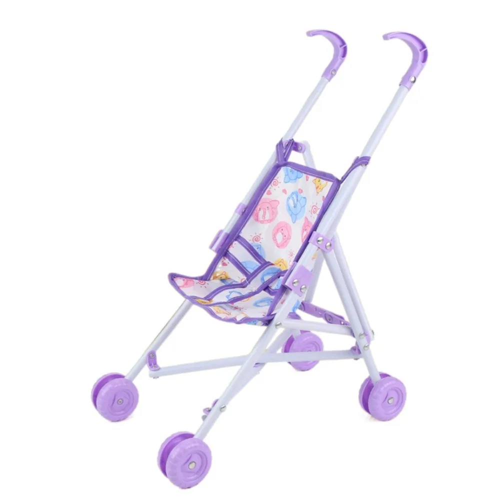 Poussette pour poupées interactives durables design coloré plastique et