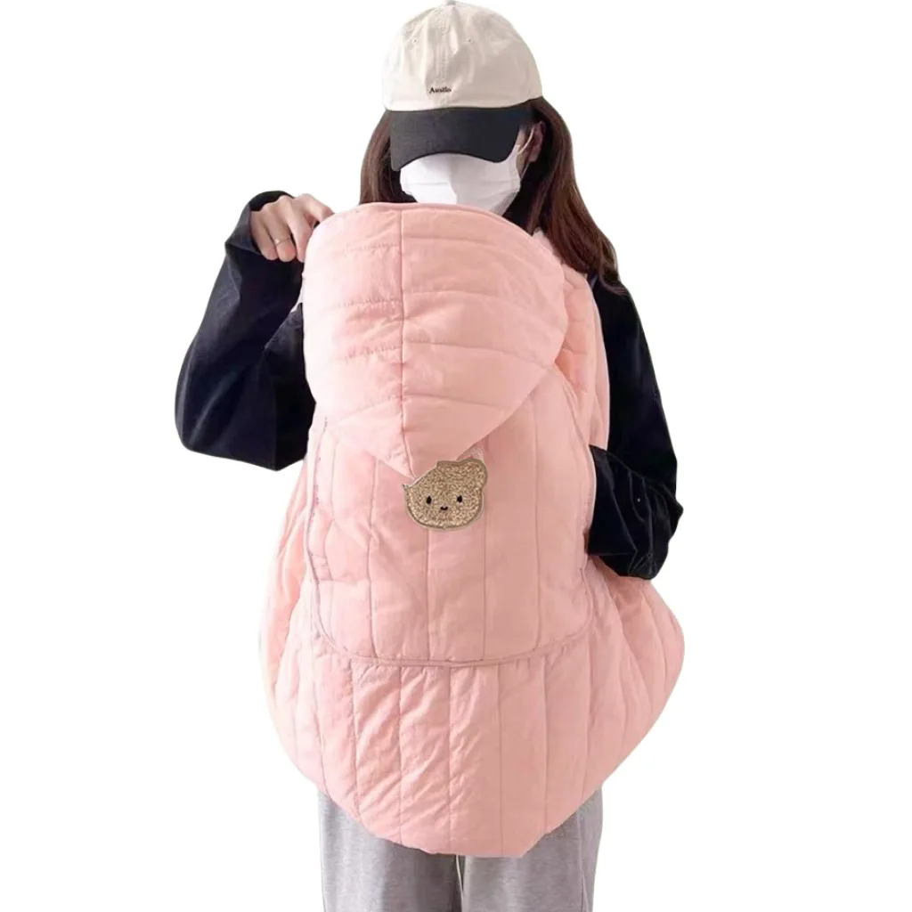 Attache kangourou style coréen pour bébé coupevent hiver manteau à