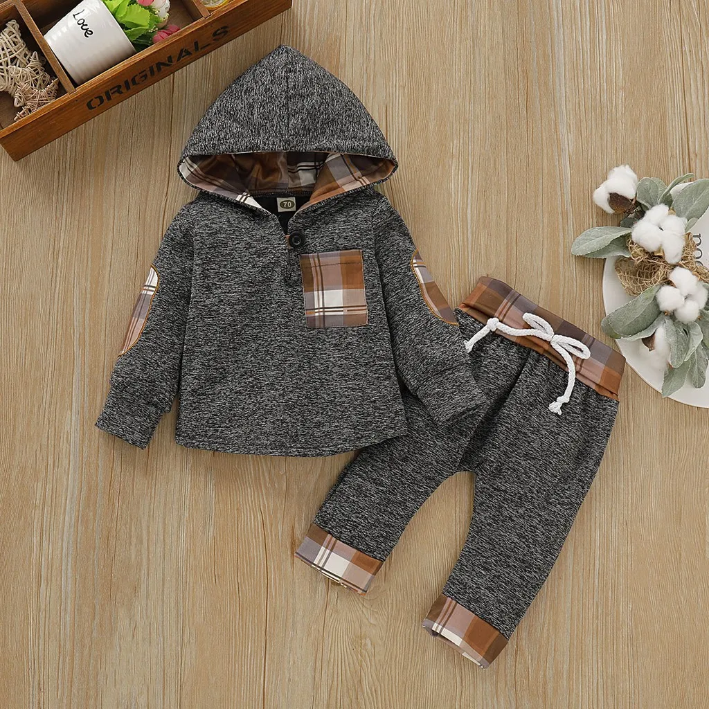 Ensemble bébé garçon fille 13 ans sweat à capuche pantalon long coton