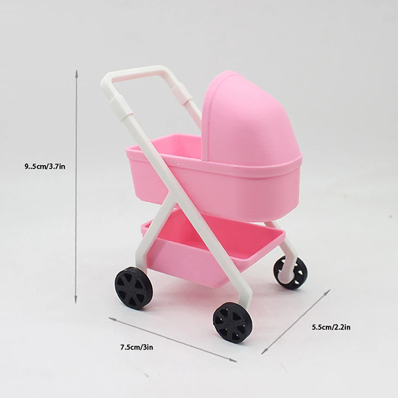 Poussette poupée jouet bébé 1:12 simulation accessoire décoration