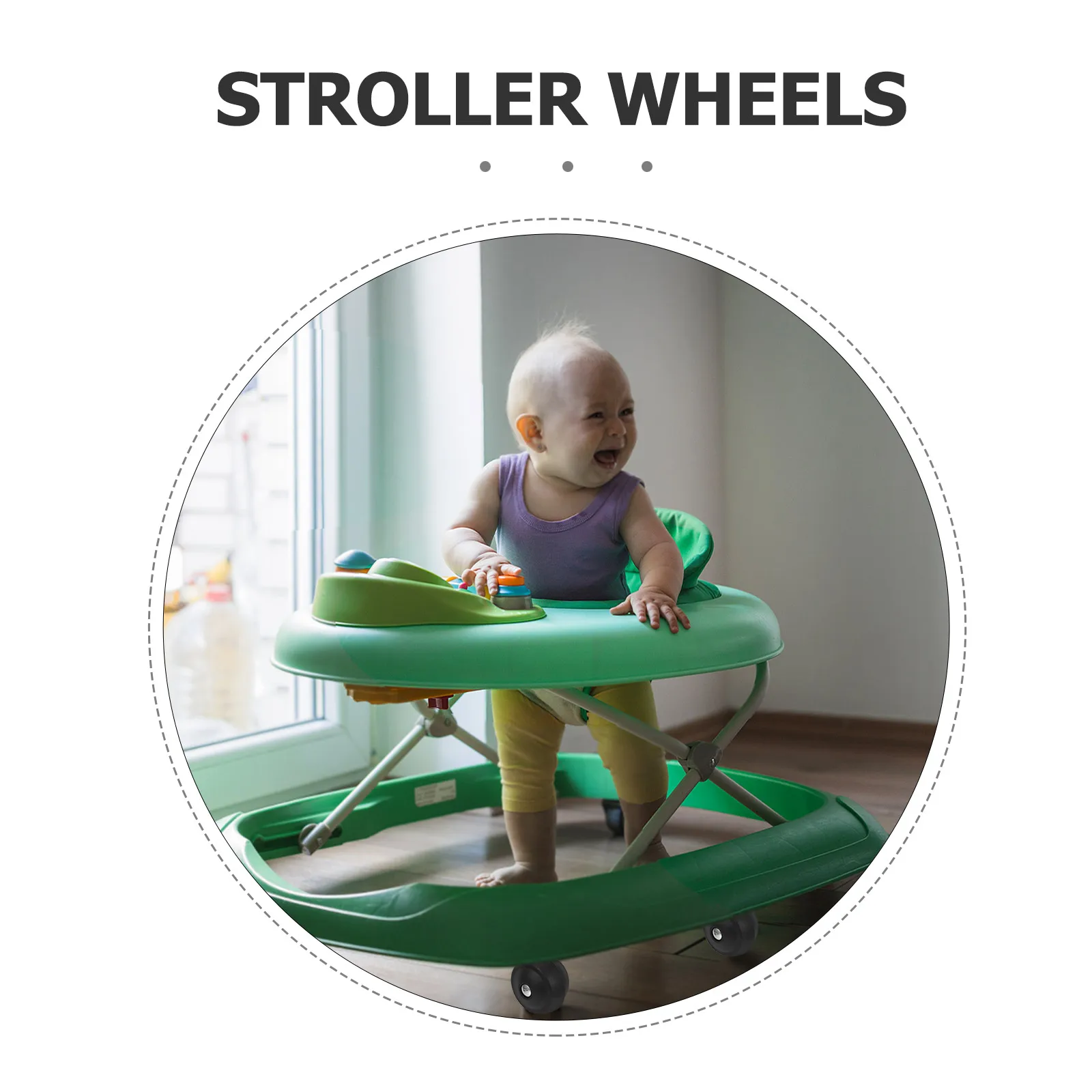 4 Pièces Roues de Remplacement pour Marcheur Bébé Poussette Pivotantes