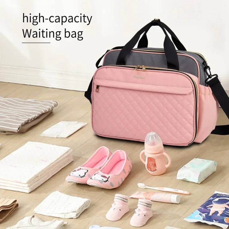 Sac à langer multifonctionnel pour poussette bébé imperméable grand sac de voyage style moderne noir grande ca