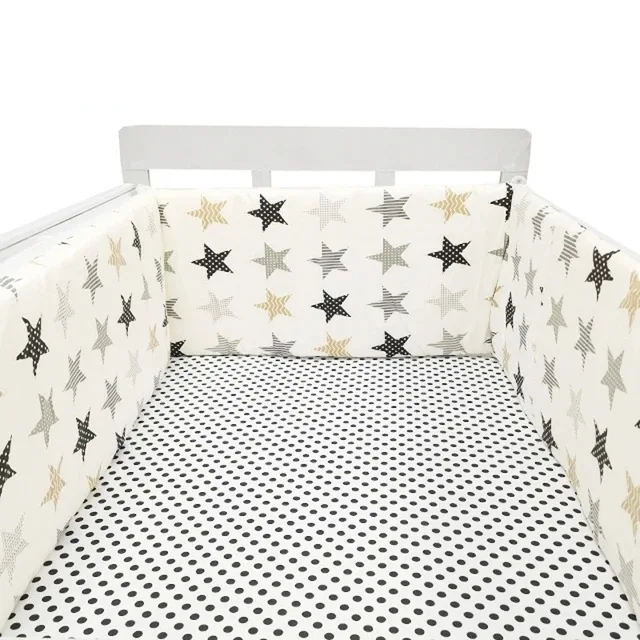 Tour de lit bébé étoiles nordiques protection barreaux design moderne matelas en tissu coton doux sécurité enf
