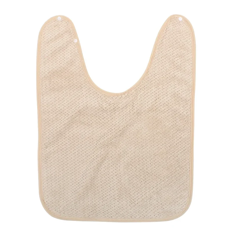 Bavoir bébé en tissu éponge boutonspression beige clair design minimaliste protection antitaches tissu doux no