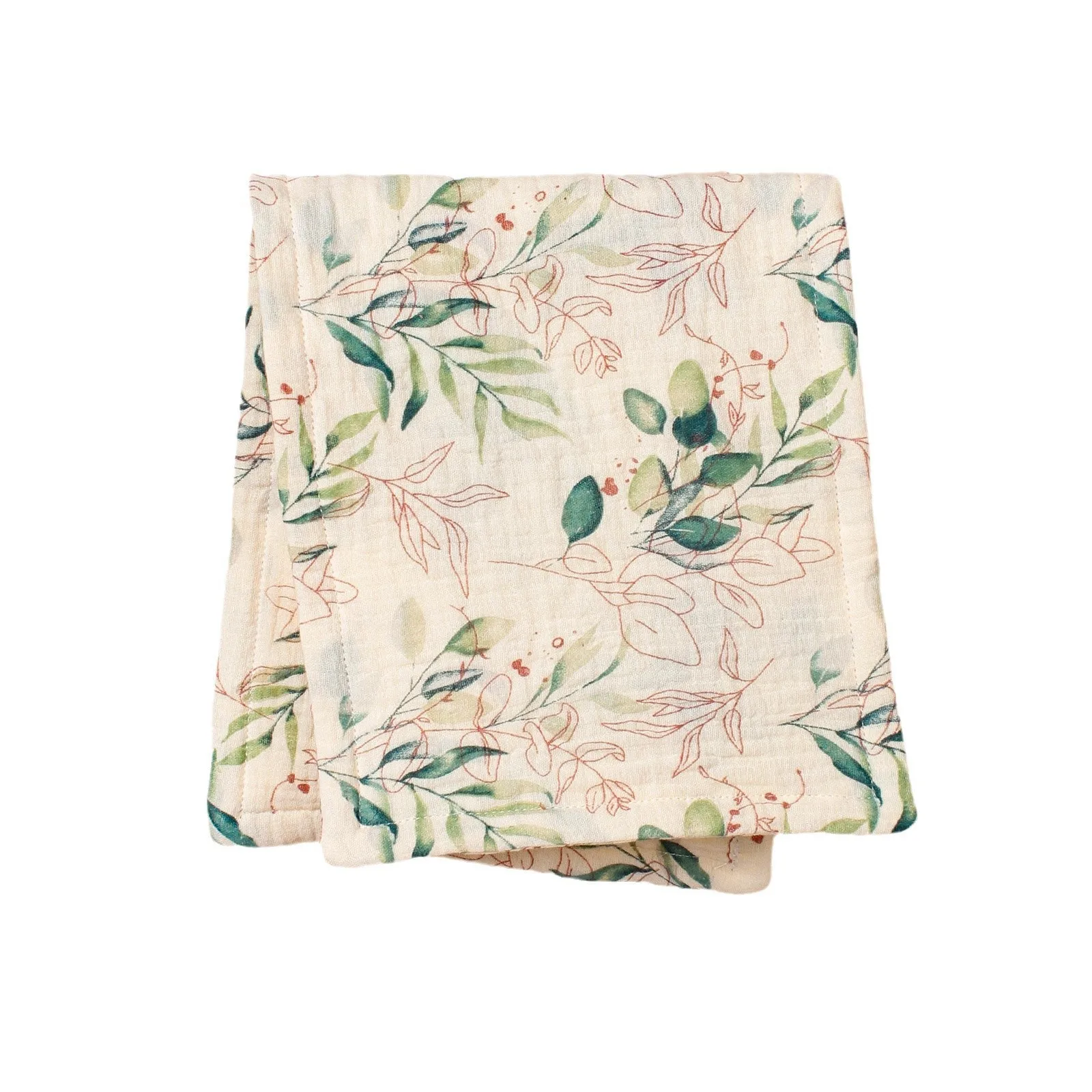 Serviette d'alimentation en crêpe de coton pour bébé serviette de sueur apaisante 25x50cm motifs floraux douce