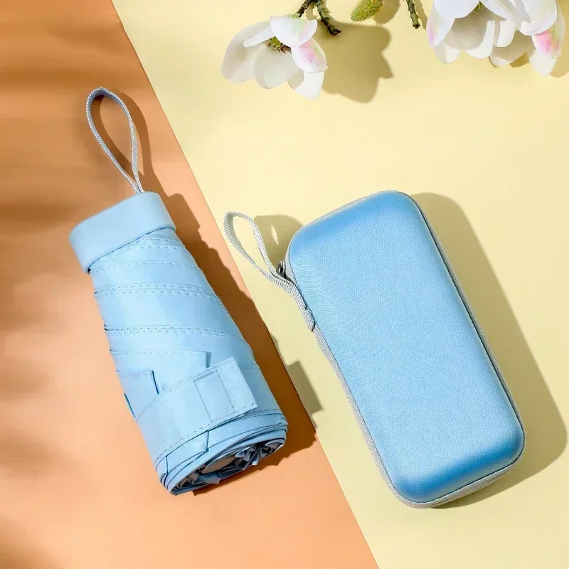 Parapluie compact portable 6 plis antiUV usage extérieur protection sol et pluie design élégant pratique pour 
