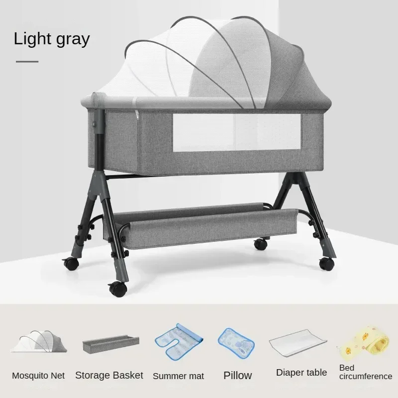 Berceau multifonctionnel pliable avec moustiquaire roulettes et hauteur