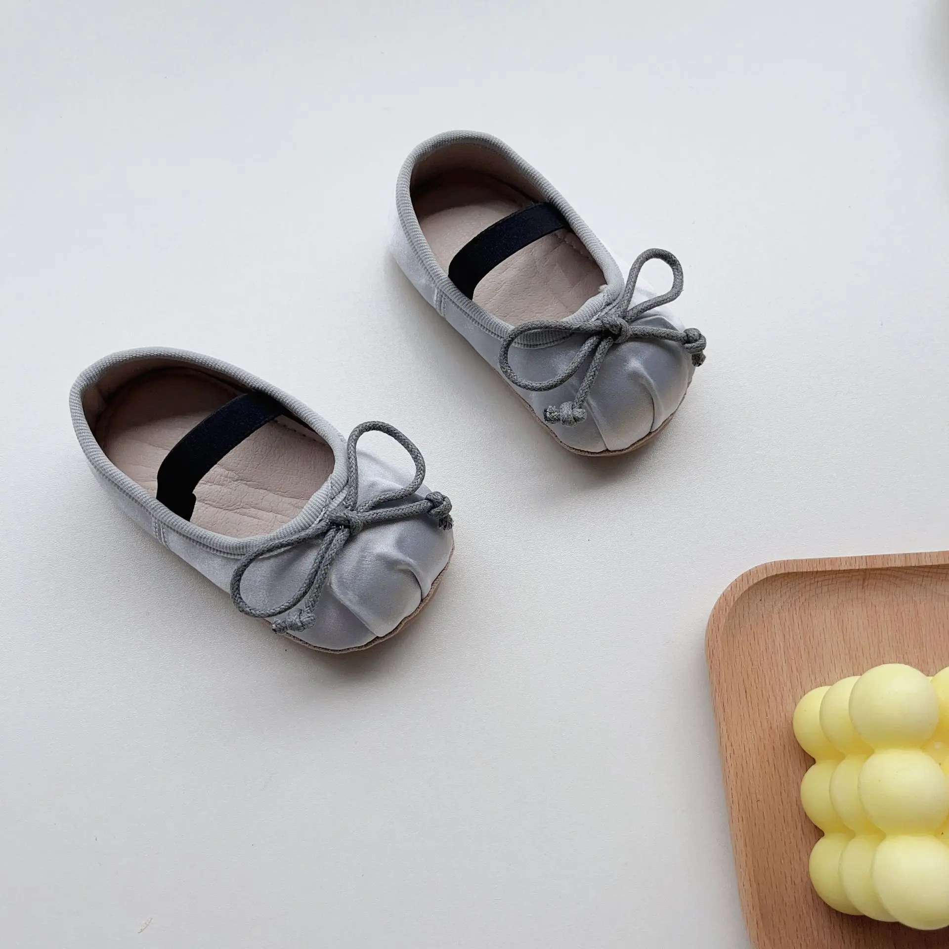 Ballerines enfants cuir souple princesse mode automne gris coordonnées
