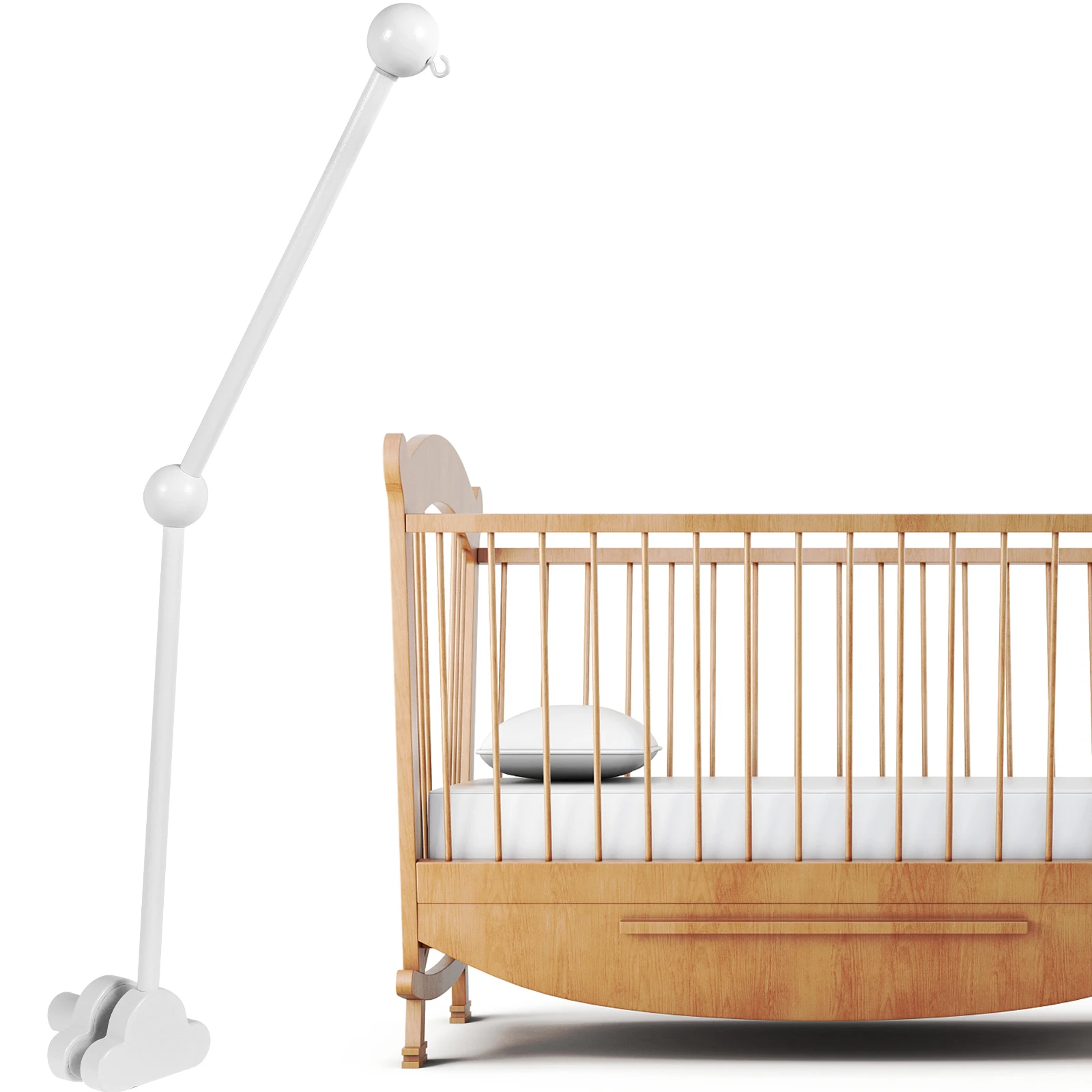 Support mobile ajustable en bois pour lit de bébé antidérapant blanc poussettes accessoires bébé qualité premi