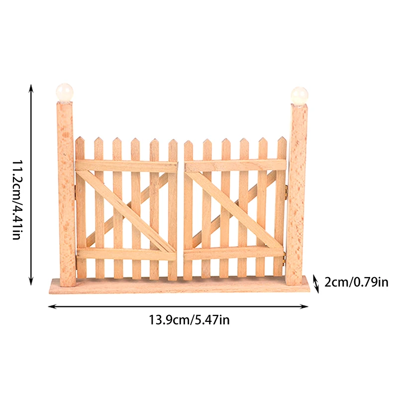 Porte de clôture en bois miniature 1/12 style rustique accessoire déco