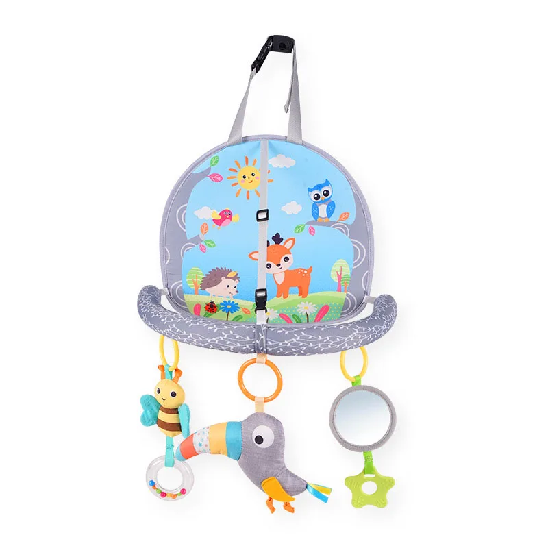 Jouets de siège de voiture pour bébé de 0 à 12 mois, Center d'activité de jeu, jouets suspendus en peluche en 