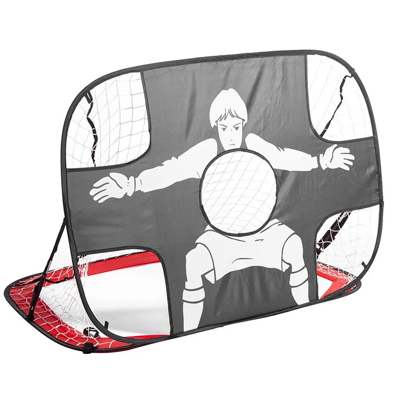 Portevoile football portable pour enfants entraînement cible design pliable extérieur silhouettes gardien nylo