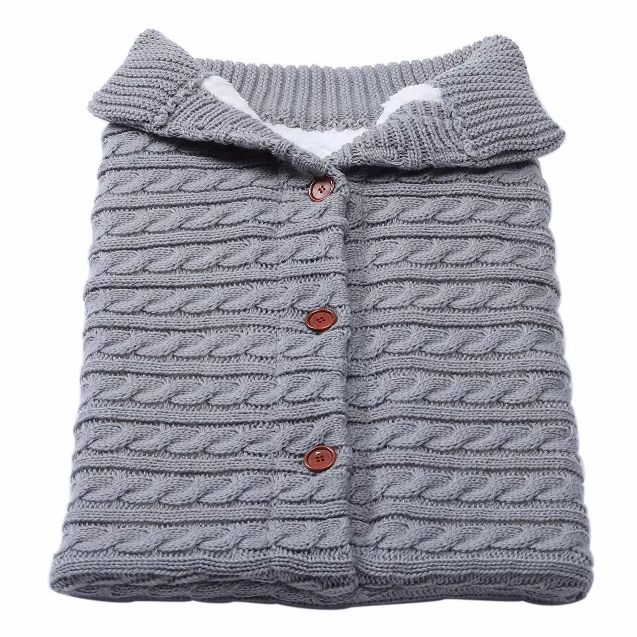 Sac de couchage bébé tricoté peluche épais chaud pour poussette Automne