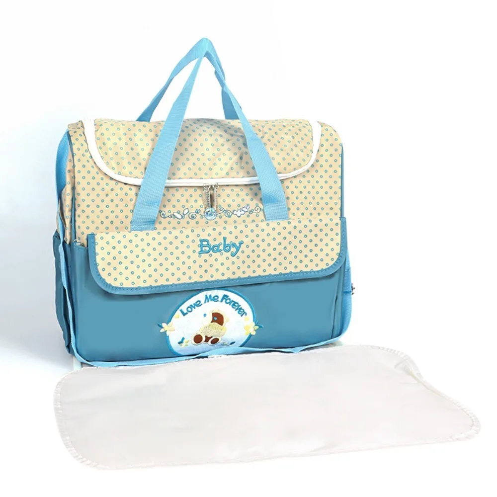 Sac à langer bébé multifonctionnel avec matelas à langer en tissu résistant et poches extérieures Style modern